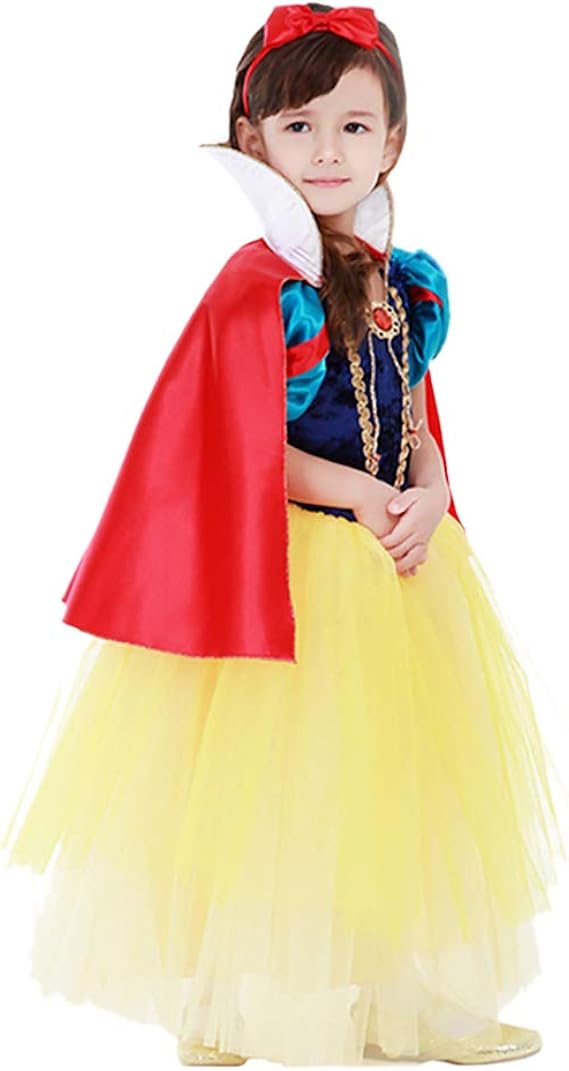 Amazon Co Jp 子供用 白雪姫風 ドレス マント カチューシャ プリンセス風 ワンピース 女児 女の子 白雪姫風 ドレス ハロウィン クリスマス 仮装 衣装 誕生日 発表会 キッズコスチューム 誕生日 パーディー 七五三 記念撮影用1サイズ おもちゃ