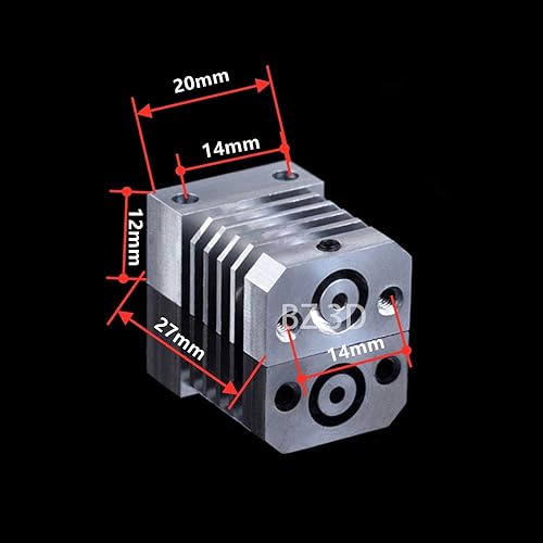 Vista 19 de Ender 3 Kit de actualización Hotend de metal, aleación de titanio, boquilla de latón MK8 de 0.016 in para impresora 3D Ender 3/V2/Pro/Max/Ender