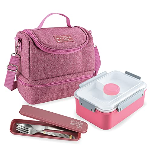 Bolsa Termica + Pote Marmita com espaço para Molho+ Porta Talher