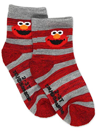 Image of Sesame Street Elmo Boy's Girl's Multi Pack Crew Socks with Grippers (Baby /Toddler)