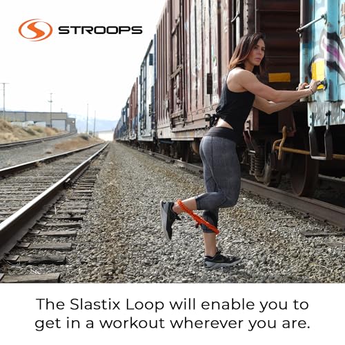 Stroops Slastix Loop Original Resistance Bands for Professional Athletes and Beginners | Superior Exercise Bands for Strength Training, Full Body Workouts, and Home Gym Fitness|Orange, 20lbs - Medium