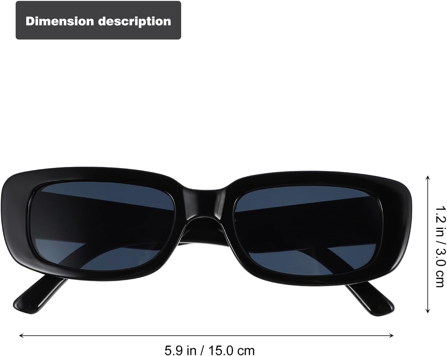 Square Sunglasses Black Frame Dark Lens Unisex Fashion Sun Shades for Travel and Outdoor Activities
