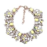Collar con babero de oro amarillo de 14 quilates para Mrs Jewelry, gargantilla con cuentas coloridas de esmeralda india para mujer, collar grande con diamantes de imitación de cristal negro, collar