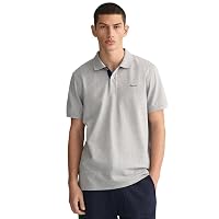 GANT Polo da Uomo Reg Contrast Pique SS Rugger, Grigio Melange