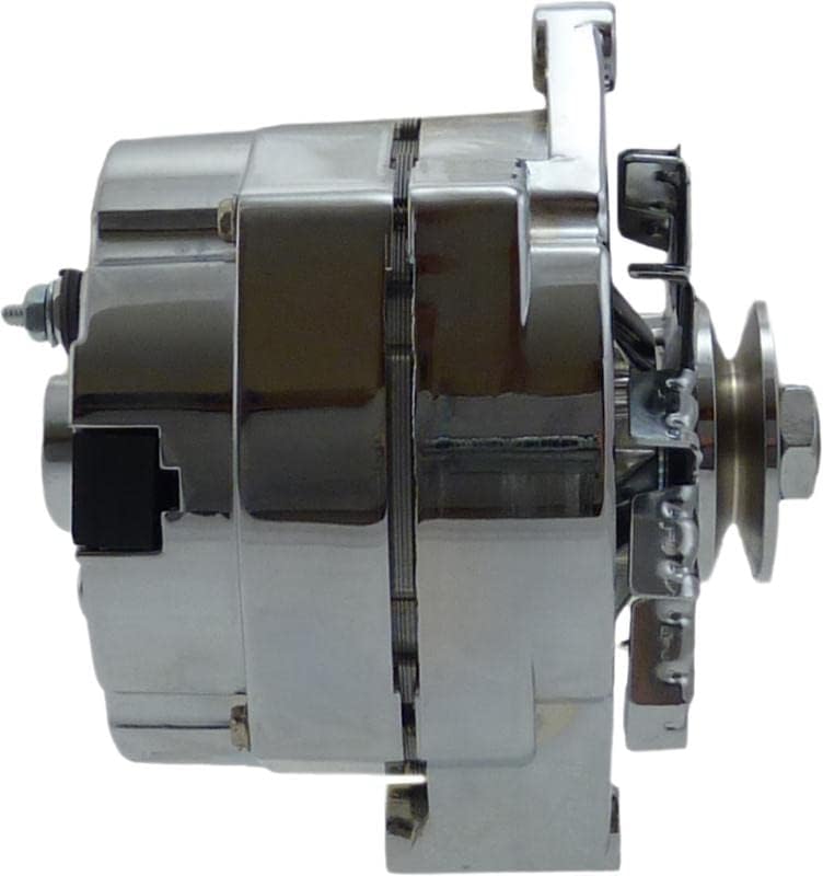 New Premium Super High Output 120 Amp Chrome Alternator for Big and Small Block Chevys with 1 wire hookup. Excellent low Speed Charging Great for Street Rods & Muscle Cars Chevy BBC SBC 7127CH