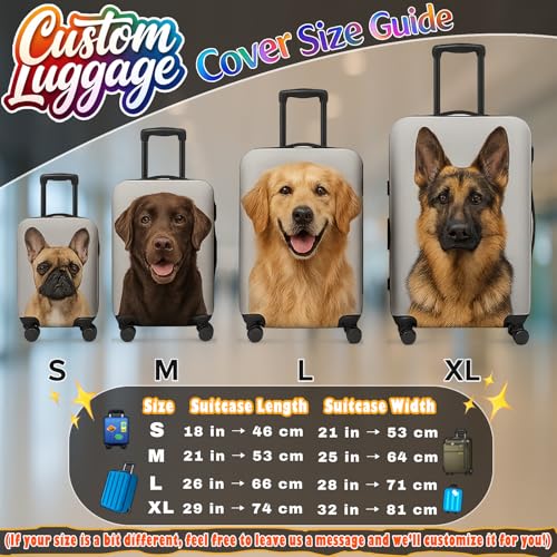 NOREVYE Customized Luggage Covers – Personalized photo/name/logo luggage covers, double-sided custom text and designs, elastic, washable, and scratch-resistant. (S(18-21 in)) - Image 5