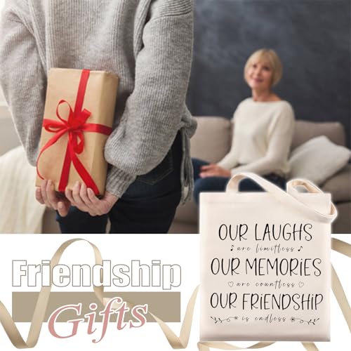 Bolso tote de lona para mujer con diseño de amistad miniatura 2