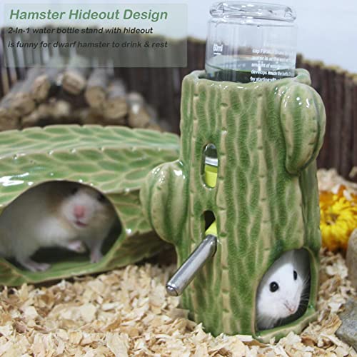 Deapeey Hamster Water Bottle For Glass Tank, 3-In-1 Ceramic Adjustable Hamster Water Bottle 80Ml Hamster Water Bottle Stand, No Drip Rat Water Bottle For Syrian Dwarf Hamster Mice Gerbil Guinea Pig #TOP2