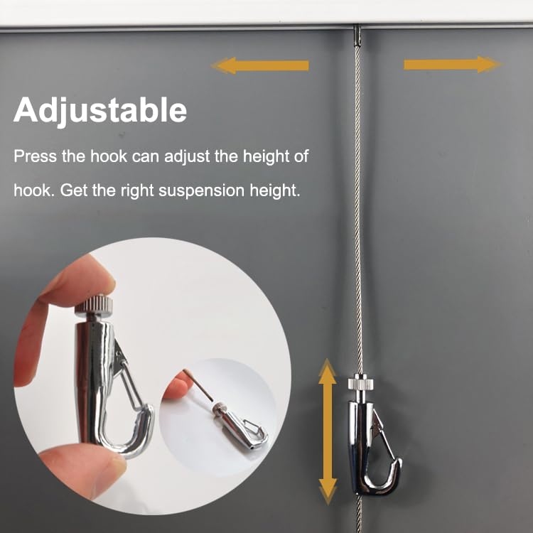 Image of Kiven 2 Pack Picture Rail Hooks and 5.9FT Wire, Picture Rail Hanging System, Superior Design Molding Hooks for Picture Hanging Gallery Office Painting