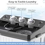 DORTALA laveuse portable, 20Lbs Lave-tubes jumelles & Spinner Combo avec tuyau d'entrée et de vidange, semi-automatique appartement lave-linge pour dorme & VR, blanc & gris