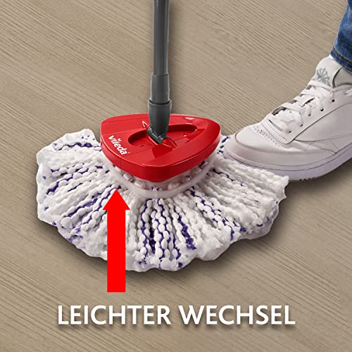 Vileda Turbo 3in1 EasyWring&Clean Wischmopp Ersatzköpfe, Mikrofaser Moppköpfe mit Kraftfasern für Vileda Turbo Sets, ideal für Hartböden, 98% Polyester, 2% Polyamide, Farbe Lila Weiß, 1er Pack