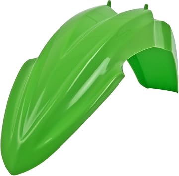 Polisport Motocross MX Front Fender - Green 2014-2026 | Durable, flexible OEM-quality replacement front fender for Kawasaki KX85, KX100, and KX112 dirt bikes 2014-2026