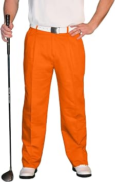 Orange Golf Trousers - Mens Par 4 Cotton