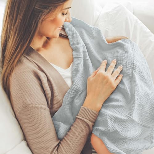 Image of Muslin Swaddle Blankets for Newborn, 3 Pack Breathable Soft Receiving Blanket, Large 38 x 40 inches Swaddle Wrap Burping Clothes Diapers, Essentials Infant Shower Items, Toddler Gift (Cute Country)