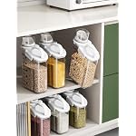 Total 2 items Cereal Containers Storage,Each2.5L Airtight Large Dry Food Storage .1 Blue 1 White.with Measuring Cup，BPA Free Plastic Dispenser，Suitable for Storing Grains Flour and Various Foods. - Image 4