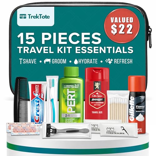 Trektote Men’s Travel Toiletry Kit (15 Pieces)