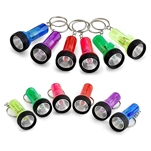 HONMEET 24pcs Mini Keychain Flashlight LED Pocket Torch for Car Keys Bags and Purse Portable Light for Camping Emergency and Outdoor Use
