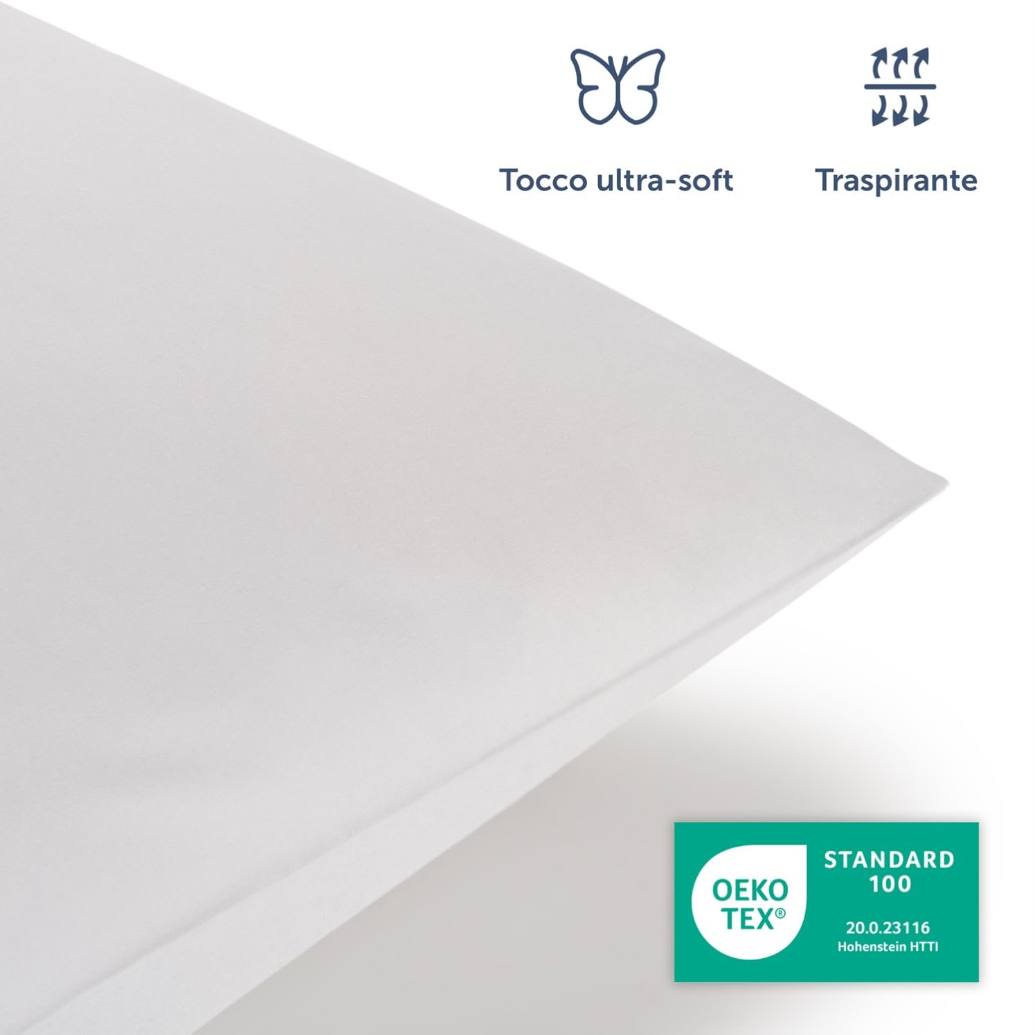 Blumtal Copripiumino 220 x 240 cm in microfibra con 2 federe 65 x 65 cm – Parure da letto 220 x 240 2 persone, Basic, certificato Oeko-Tex, ultra morbidi – grigio chiaro di luna