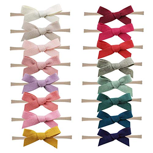 yipinrensheng Baby Nylon Headbands Hairbands Hair Bow Elastics for Baby Girls Newborn Infant Toddlers Kids