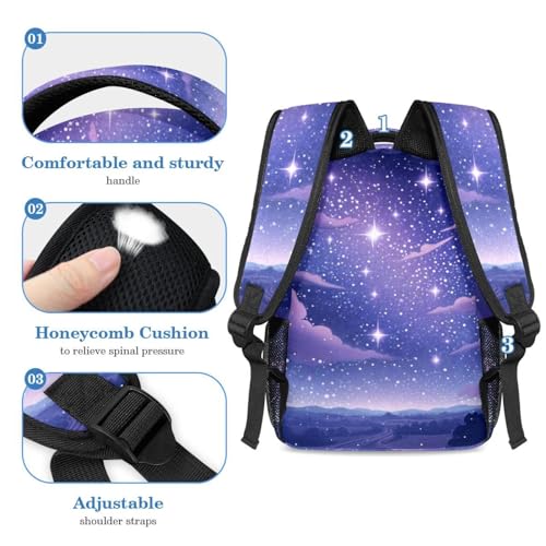 Ensemble cartable galaxie violette idéal pour le collège et les sorties