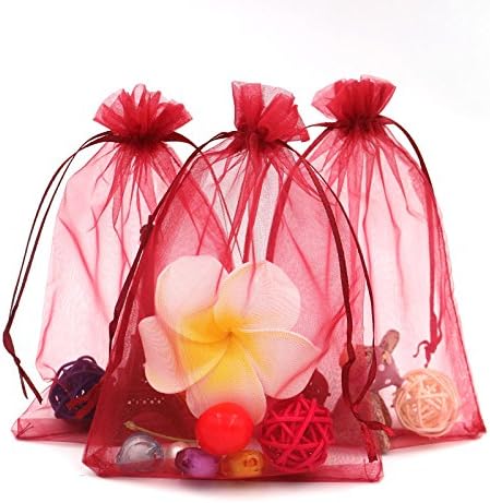jijAcraft 100PCS Blue Organza Bags Small,7X9CM Organza Gift Bags Jewellery Drawstring Pouches for Wedding Favour Bags, Candy Bags