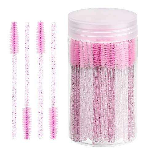 GreenLife® 100 pcs Multicolor Crystal Handle Disposable Eyelash Brush Mascara Wands Applicator Eyebrow Wands Makeup Brus