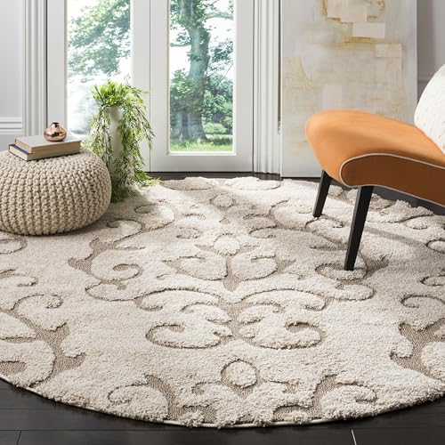 Tapete redondo 5 pies crema/beige SAFAVIEH miniatura 1