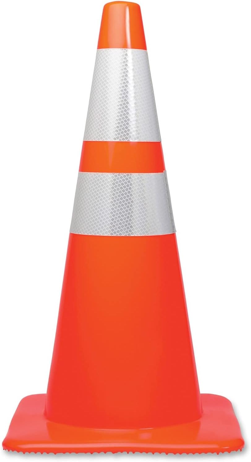 Tatco 28" Traffic Cone - 1 / Each - 28" Height, Stackable, Sturdy, Orange, Silver (TCO25900)