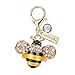 MC30 New Arrival Cute Crystal Yellow Bee Lobster Clasp Charms Pendants with Pouch Bag (1 Piece)