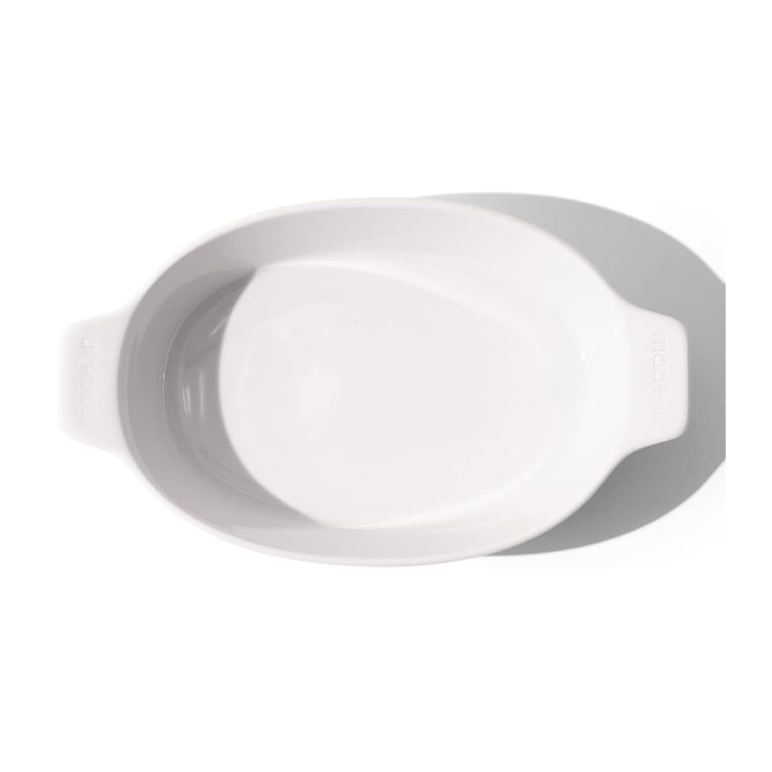 Plat de cuisson ovale blanc Made In Cookware en porcelaine française pour cuisson au four