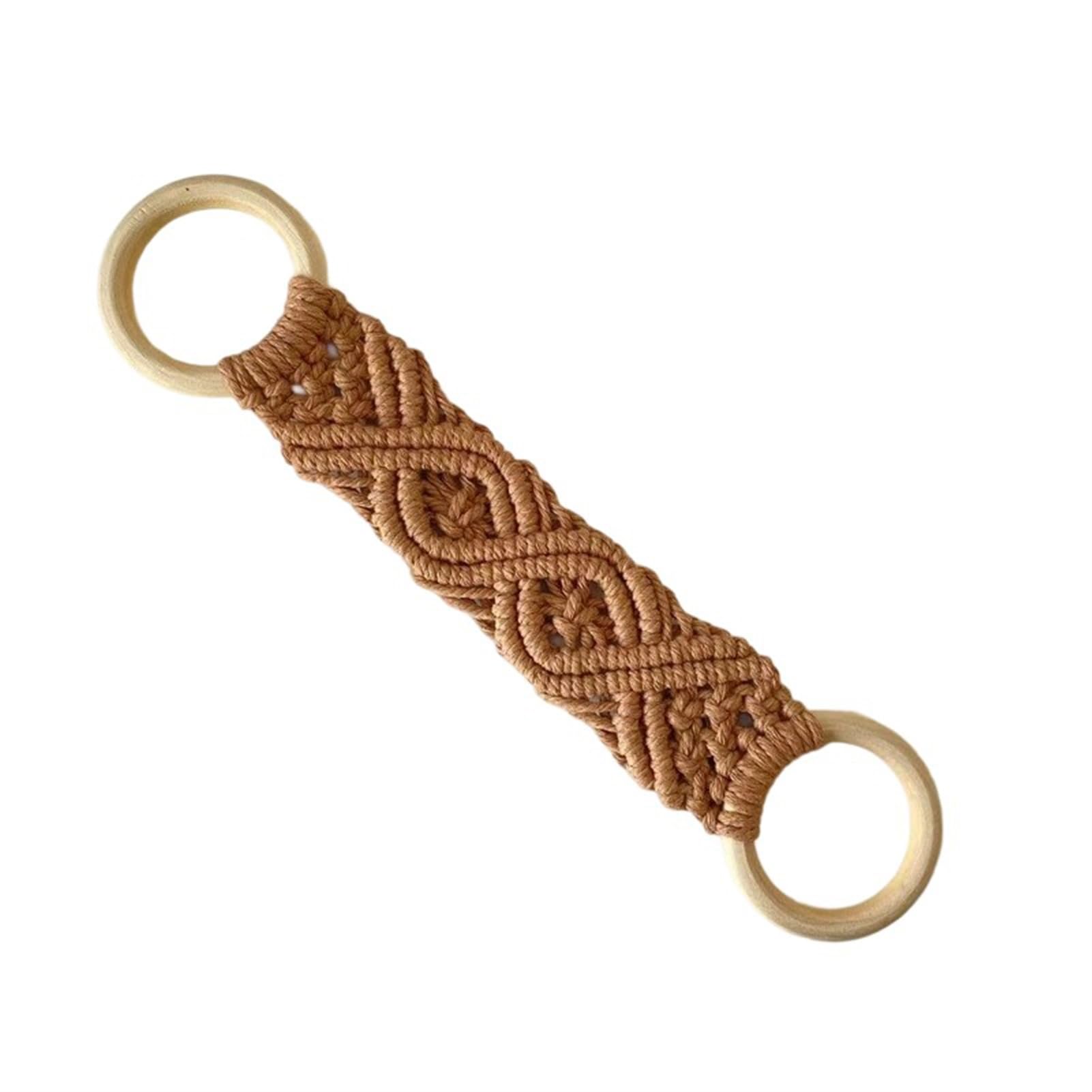 Lot de 4 porte-serviettes en crochet faits à la main décoratifs pour cuisine, salle de bain et four, accessoires de cuisine marron rustique