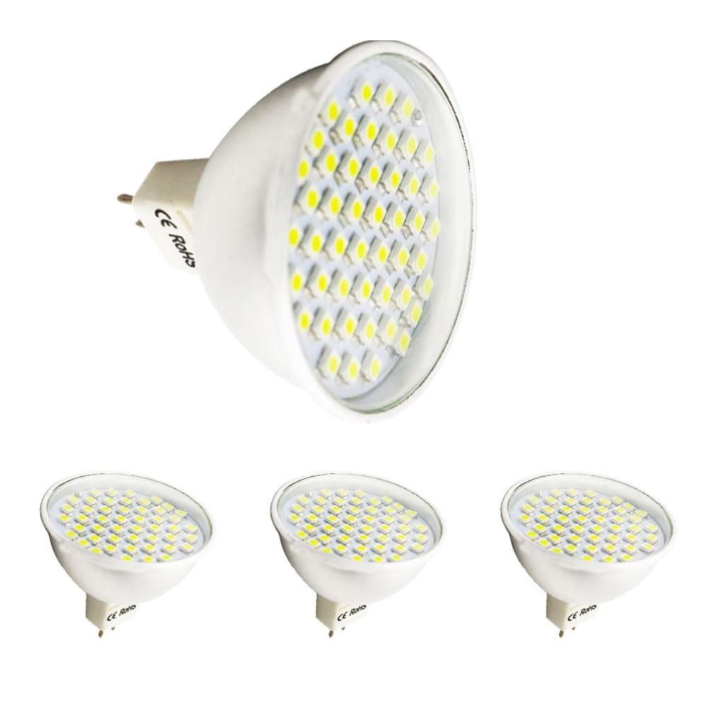 Chao Zan 4.5W 12V MR16 GU5.3 LED Bulbs,120° Beam Angle LED Light Bulbs for Home Lighting,Not Dimmable Spotlight (Cool White, 4 Count)