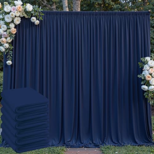 30 ft x 10 ft navy blue backdrop curtain set
