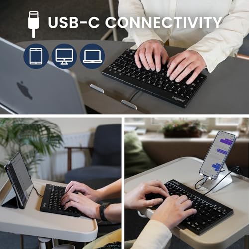 Perixx PERIBOARD-426C Wired Mini Low Profile Keyboard - 10.87x5.43x0.55 inches Dimension - 4.9ft USB C Cable - US English by Perixx - Image 5