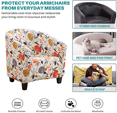 Niluoh Club Chair Slipcover Tub Chair Cover Stretch Armchair Covers Sofa Cover Furniture Protector For Living Room (Corn Poppy) #TOP3