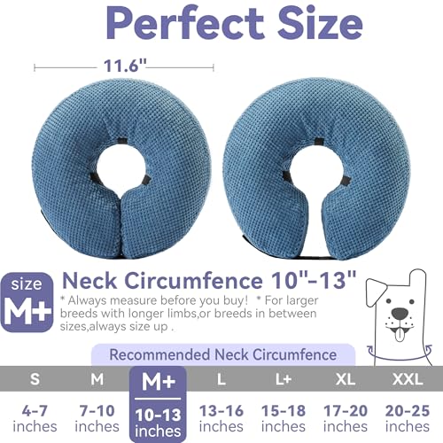 Image of Loflaze Inflatable Dog Cone Collar - Dog Neck Donut Cone Collar Alternative After Surgery - Soft Cone for Large Medium Small Dogs Cats - Alternative Recovery E Collar (Blue, M+)