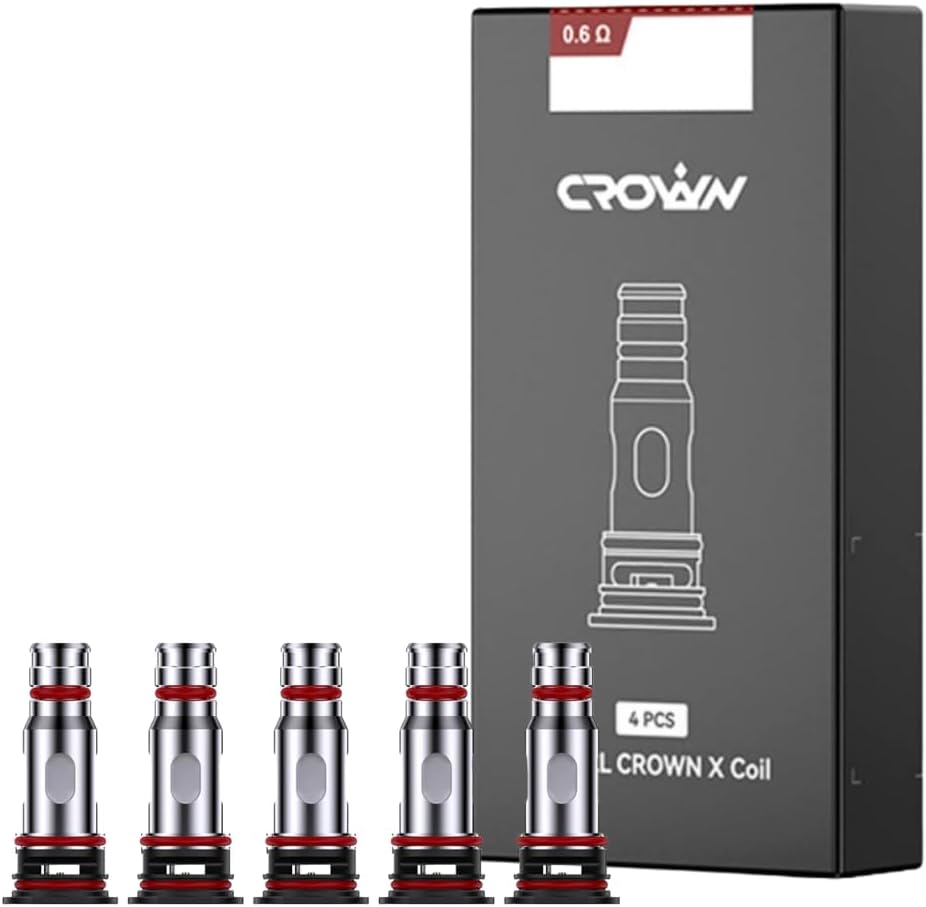 UWELL Crown X Replacement Coil [0.6 ohm] - DTL Vaping, Mesh Coils, Multiple Resistances, Compatible With High VG E-Liquid, Designed For Uwell Crown X pod kit ONLY, No Nicotine