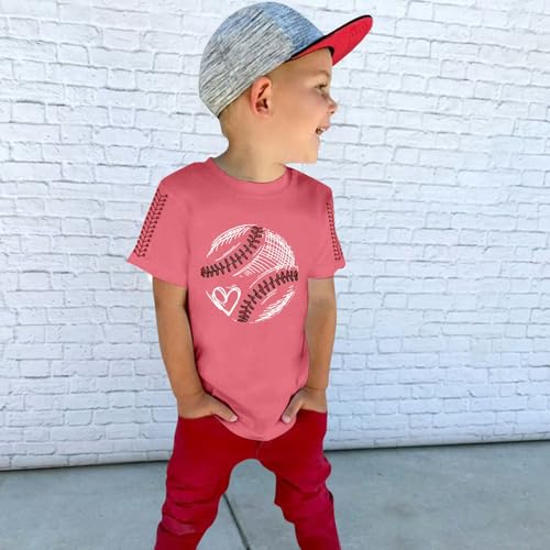Girls Oversized Baseball Print T-Shirts Kids Cute Print Short Sleeved Athletic Tee Shirt Teen Preppy Loose Blouse4