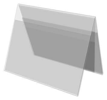 Table Tent Display 6?w x 4?h Clear Acrylic Countertop Sign Frame Accommodates 6?w x 4?h Images Sold in Case Packs of 20 Units Plexiglas Signage Display Consist of Two Folded Panels