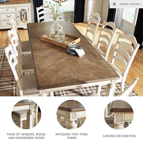 Signature Design by Ashley Realyn French Country Dining Extension Table, Seats up to 8, Chipped White - Image 4