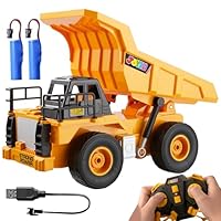 JOYIN Remote Control Dump Truck Toys, 2.4Ghz RC Tractor Toy with Light, Construction Vehicles Toys Car for Boys 3 4 5 6 7 8-12 Year Old, Birthday Gift for Kids Age 3 4 5 6+