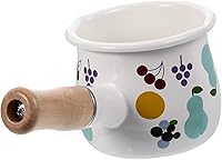 Vista 1 de Pequeño esmalte con asa Calentador de mantequilla multifuncional y cacerola para alimentos portátil y conducción de diseño