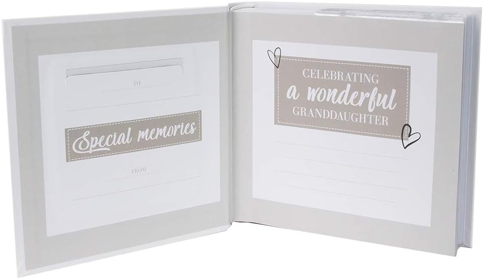Happy Homewares Modern White Special Granddaughter Photo Album with Gold Foil Text, Holds 80 4x6 Pictures - Image 3