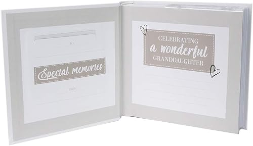 Miniatura 2 de Álbum de fotos de nieta especial blanco moderno con texto dorado - Capacidad para 80 fotos de 4 x 6 pulgadas, idea de regalo perfecta para nieta