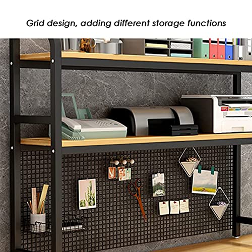 Schreibtisch-Bücherregal, Schreibtisch-Bücherregal für Computertisch – verstellbares Bücherregal aus Holz und Metall, Schreibtisch-Aufbewahrungsorganisator, Ausstellungsregal, Büro