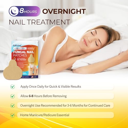 TOTCLEAR Fungal Nail Patches: Nail Fungus Relief - Toenail Fungus Relief - Nighttime Renewal Fungal Nail Patches - Nail Fungus Improvement - Overnight Nail Repair - 8-Hour Nighttime Renewal - 21 PCS - Thumbnail 3