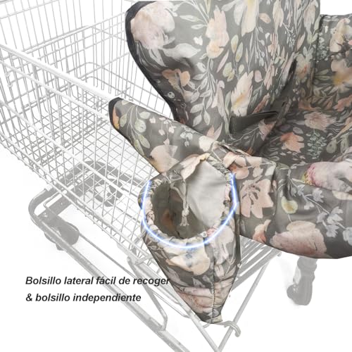 Shopping cart Cover for Baby, high Chair Cover, with Detachable Storage Bag, Flowers