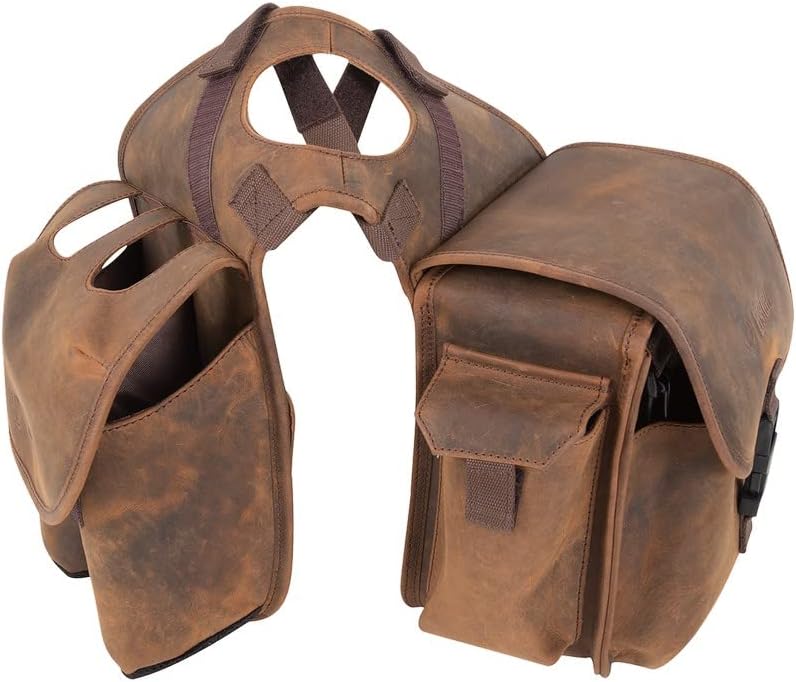 CASHEL Company Distressed Leather Medium Horn Saddle Bag (SB-DL-HB-M)