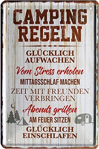Targa Metallica Decorativa Da Campeggio 28x12 Cm - Life Is Better When You're Camping! - Per Camper, Roulotte, Garage, Giardino - 5