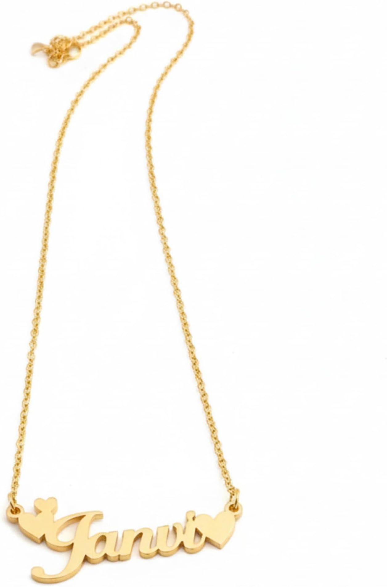 Personalized Name Necklace | Golden Brass Pendant for Women